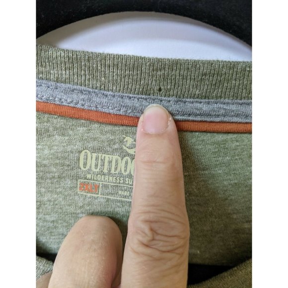 Outdoor Life Mens Wilderness Henley Short Sleeve Sea Kelp Heather TShirt Sz 2XLT - Picture 9 of 9